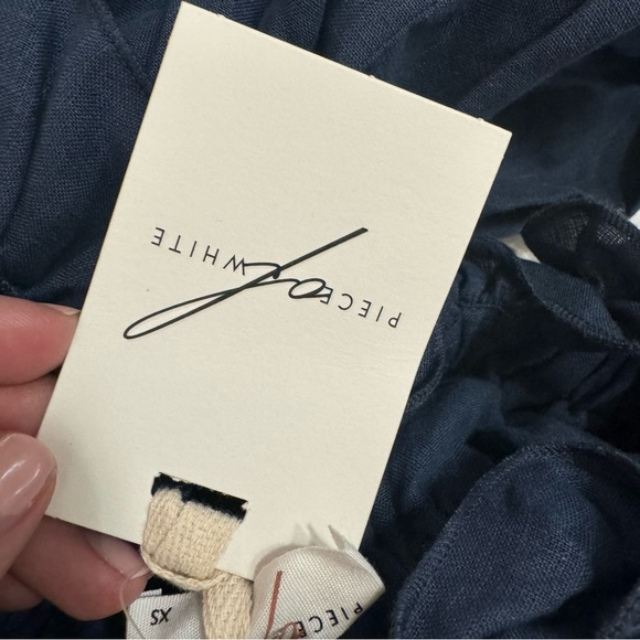 NWT Piece of White Navy Karla Off-The-Shoulder Midi-Dress Dress - Picture 7 of 8